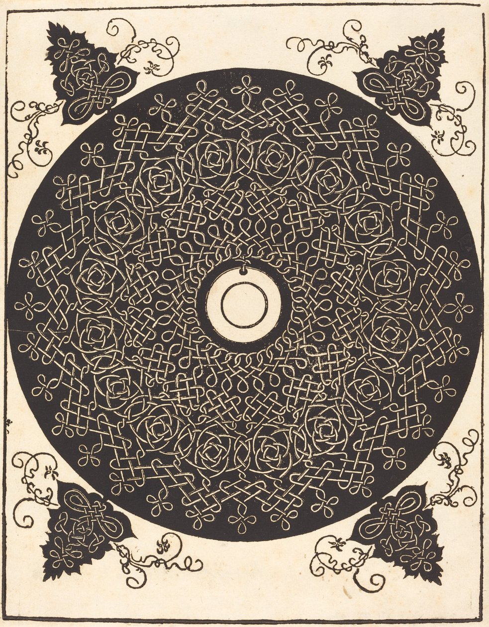 Den tredje knuten (med en svart sirkel på en hvit medaljong) av Albrecht Dürer
