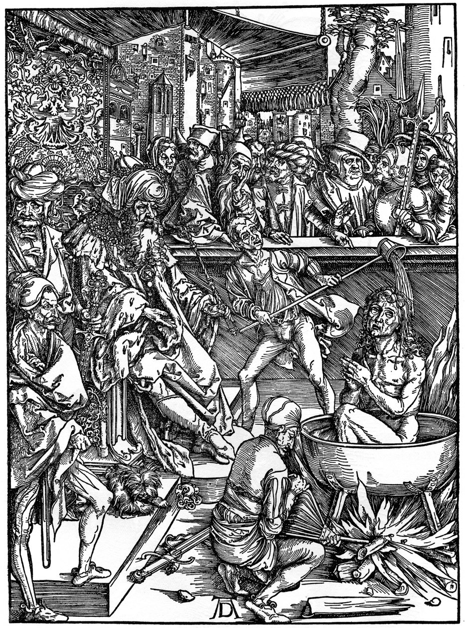 The Tortur of St John the Evangelist, 1498, 1936 av Albrecht Dürer