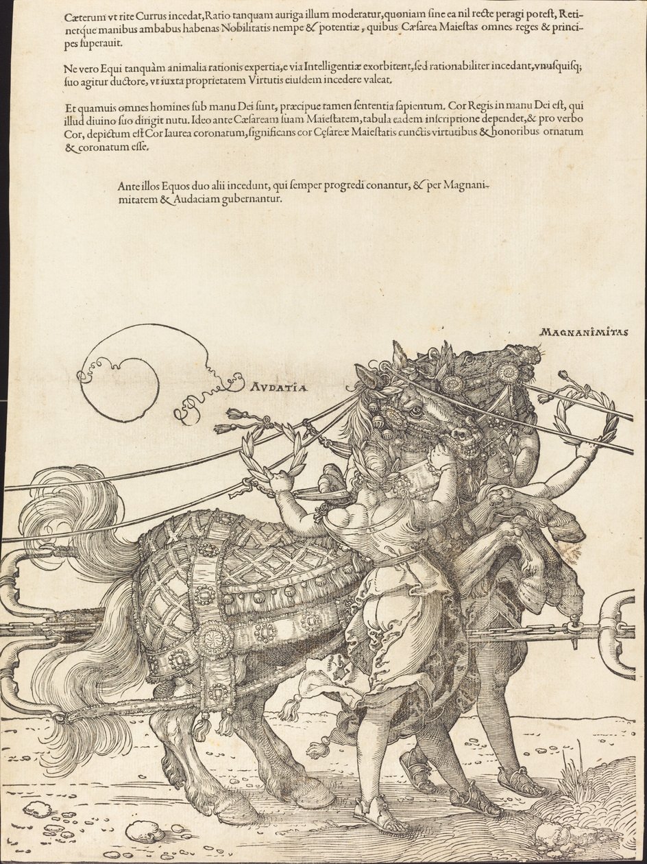 The Triumphal Chariot of Maximilian I (The Great Triumphal Car) [plate 7 av 8] av Albrecht Dürer