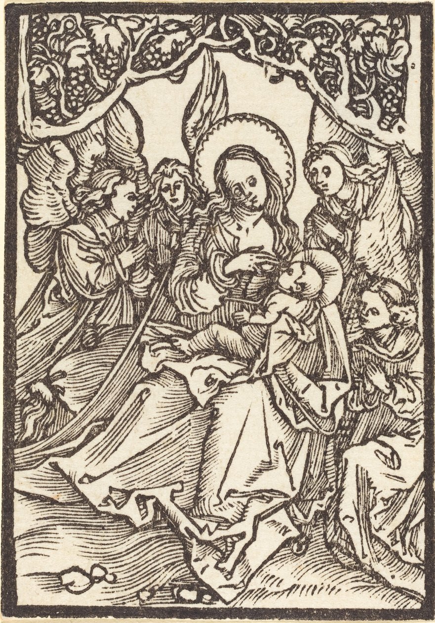 Jomfruen som ammer Kristusbarnet med fire engler av Albrecht Dürer
