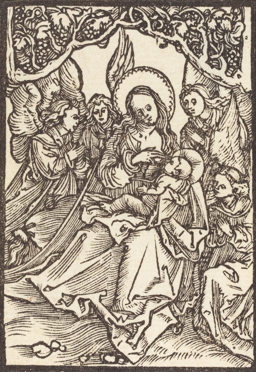 Jomfruen som ammer Kristusbarnet med fire engler, ca. 1500. av Albrecht Dürer