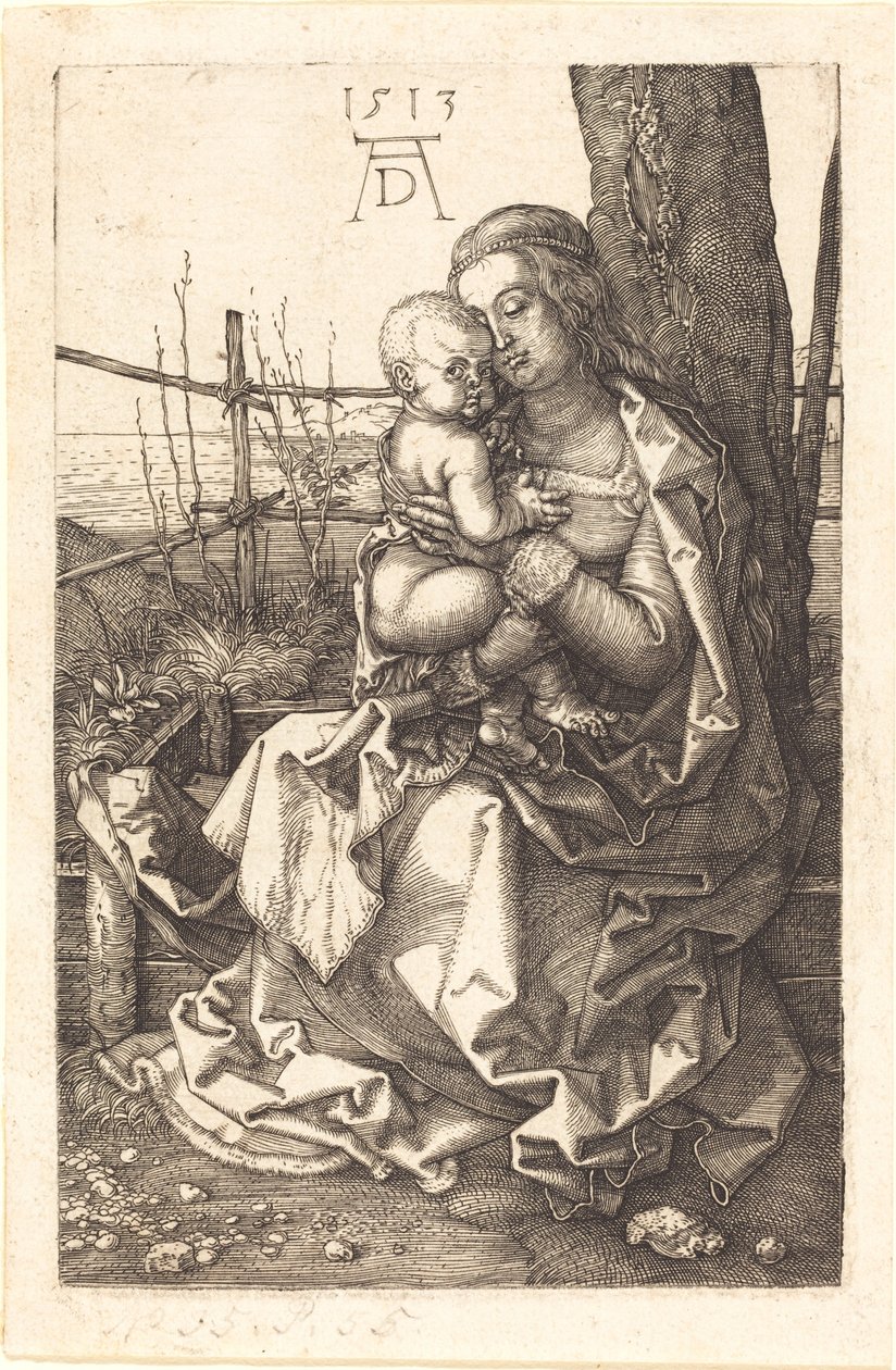 Jomfruen og barnet sitter ved et tre av Albrecht Dürer