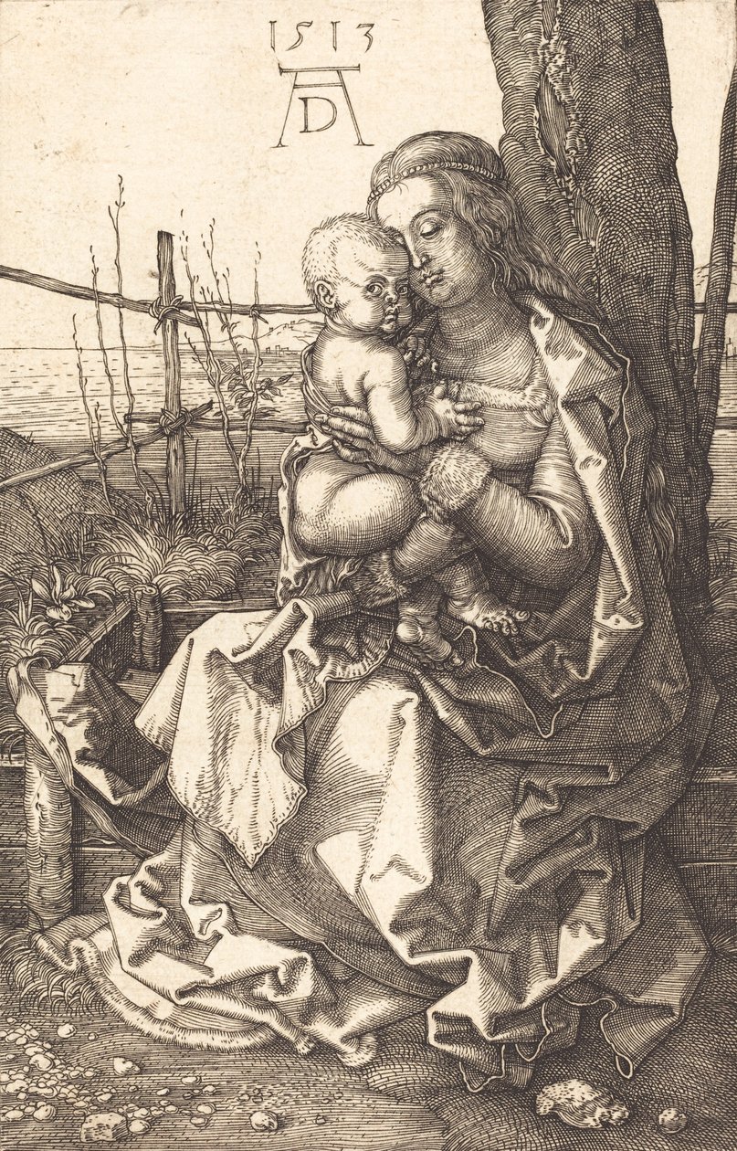 Jomfruen og barnet sittende ved et tre, 1513. av Albrecht Dürer