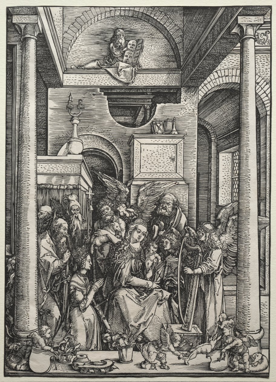 Jomfruen og barnet omgitt av hellige og engler av Albrecht Dürer