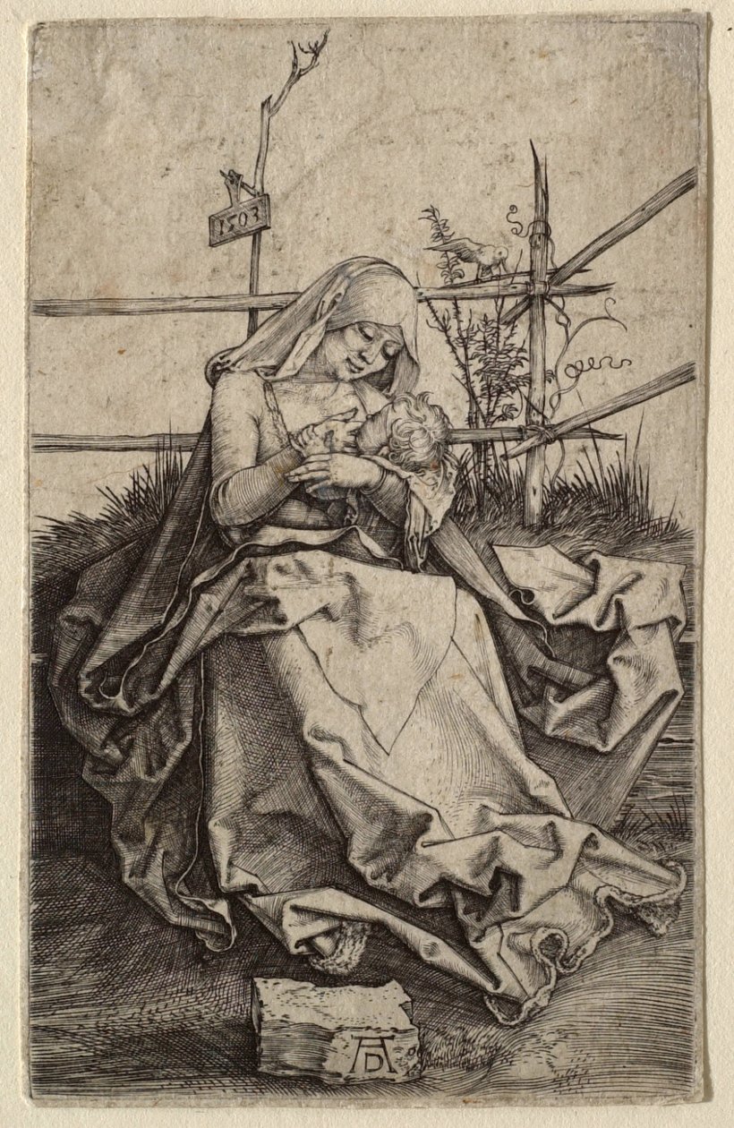 Jomfruen med barnet på en gressbanke av Albrecht Dürer