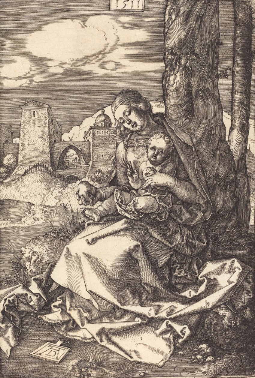 Jomfruen og barnet med pæren, 1511. av Albrecht Dürer