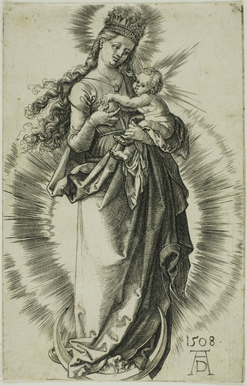 Jomfruen på halvmånen med en krone av stjerner av Albrecht Dürer