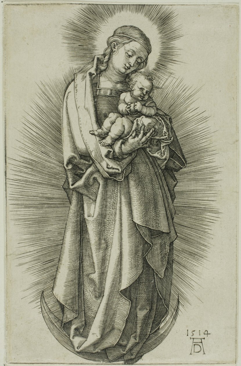 Jomfruen på halvmånen med et diadem av Albrecht Dürer