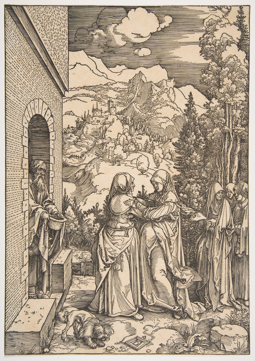 Marias besøk hos Elisabeth, fra «Jomfru Marias liv» av Albrecht Dürer