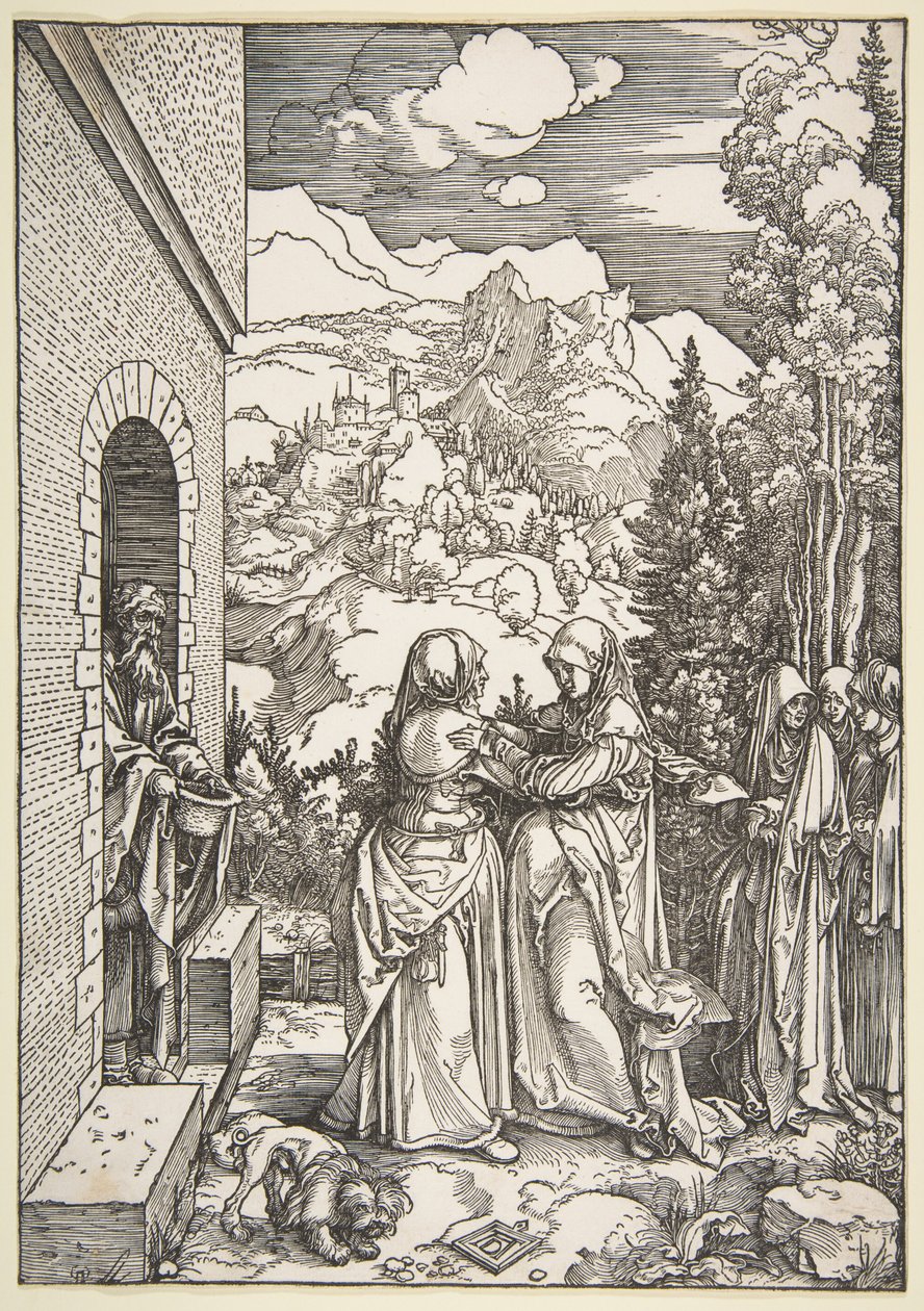 Marias besøk hos Elisabet, fra «Jomfru Marias liv» av Albrecht Dürer