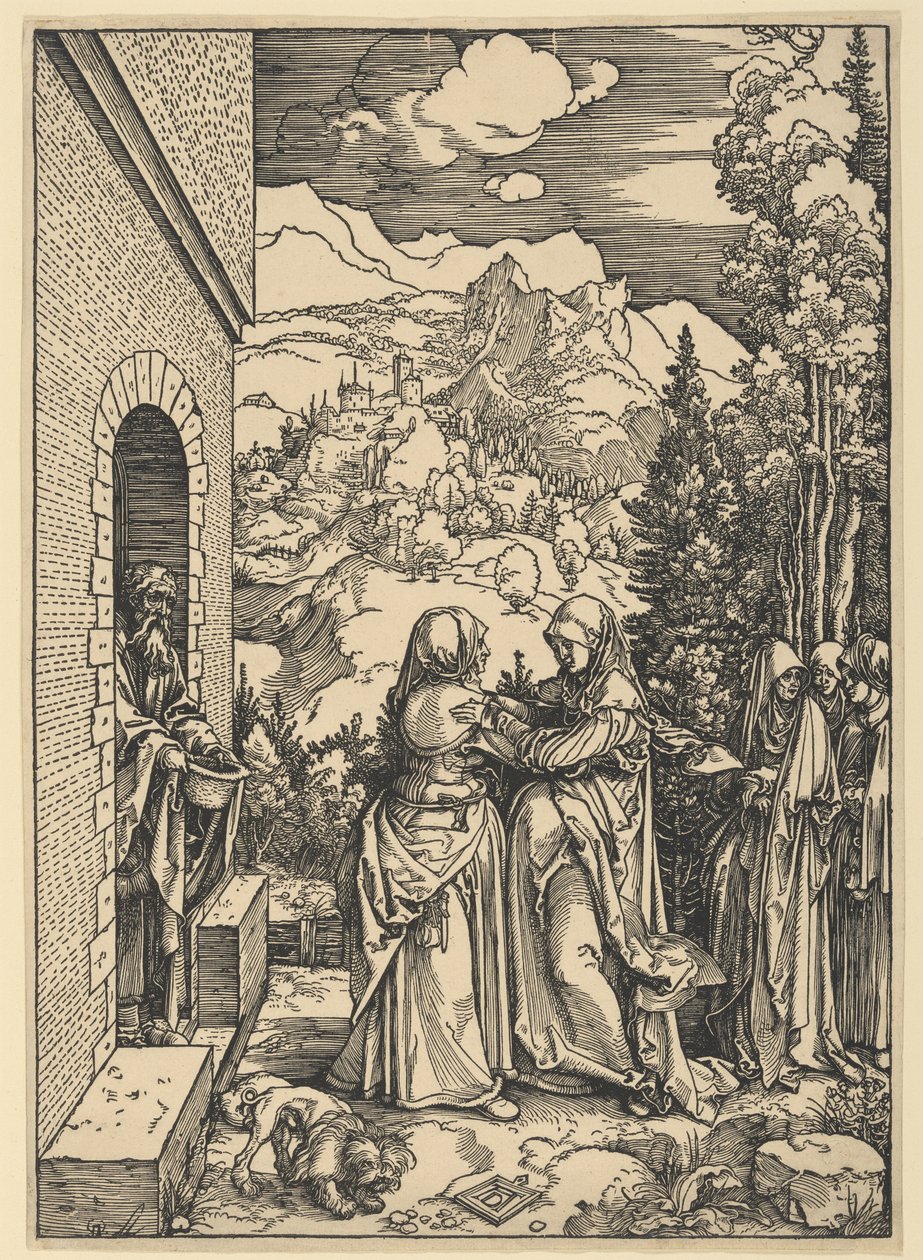 Marias besøk hos Elisabet, fra Jomfru Marias liv av Albrecht Dürer