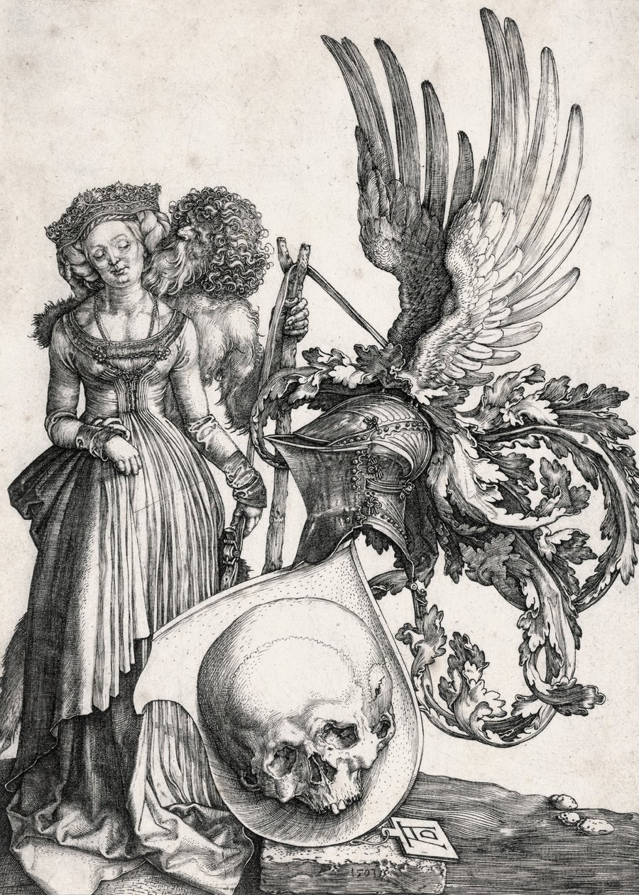 Våpenskjoldet med hodeskallen, 1503. av Albrecht Dürer