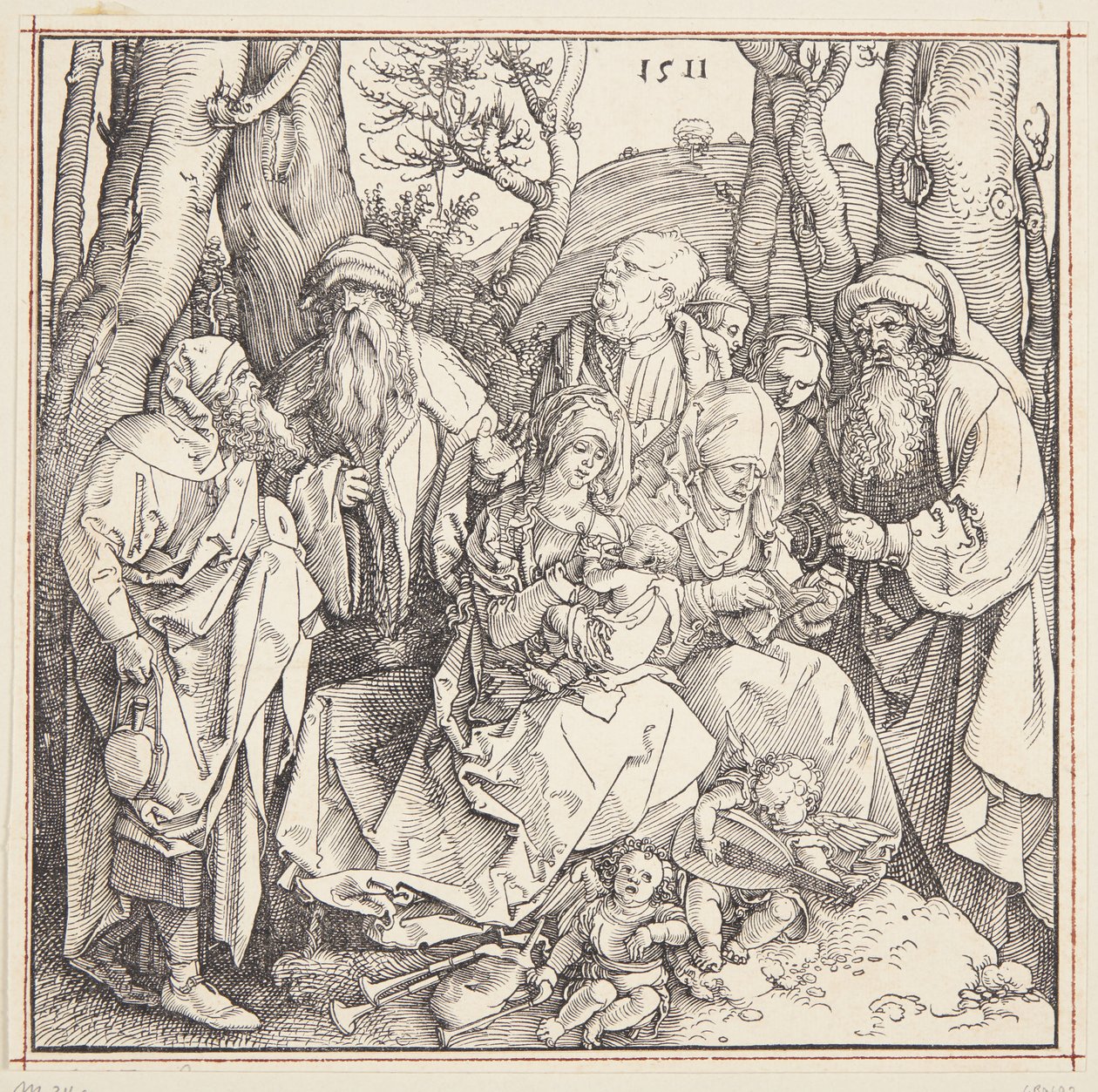 Det hellige slektskapet med engler av Albrecht Dürer