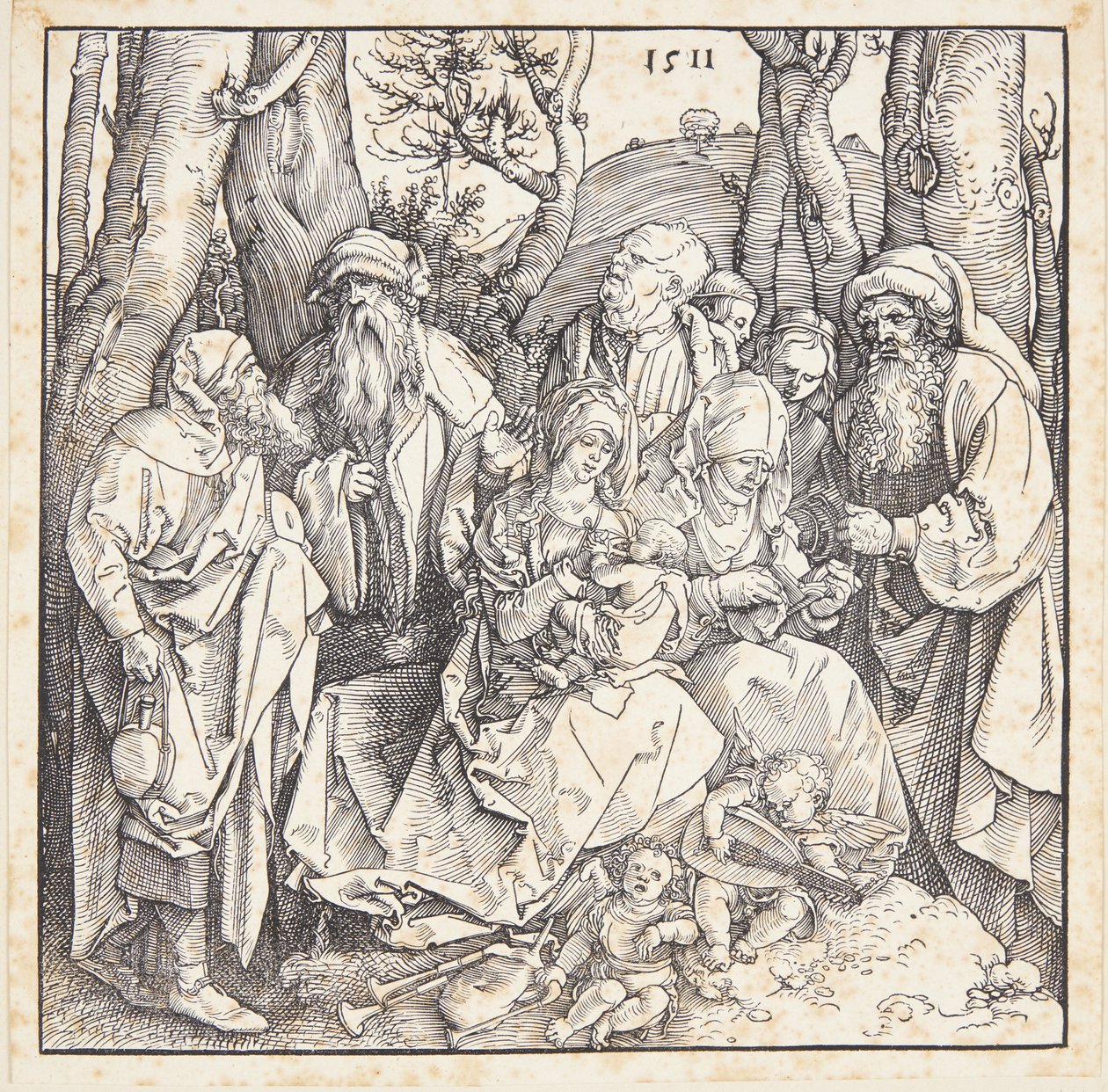 Det hellige slektskapet med engler av Albrecht Dürer