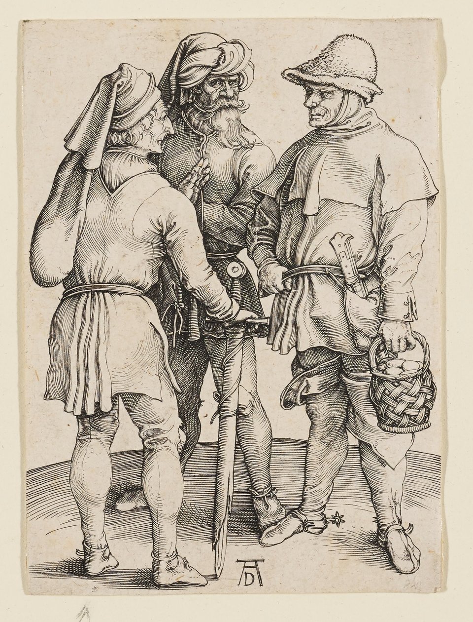 Tre bønder på markedet av Albrecht Dürer