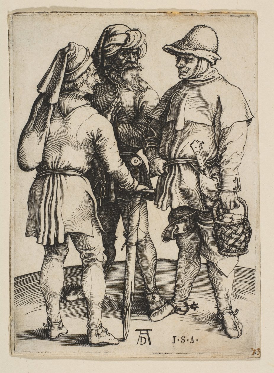 Tre bønder i samtale, ca. 1497. av Albrecht Dürer