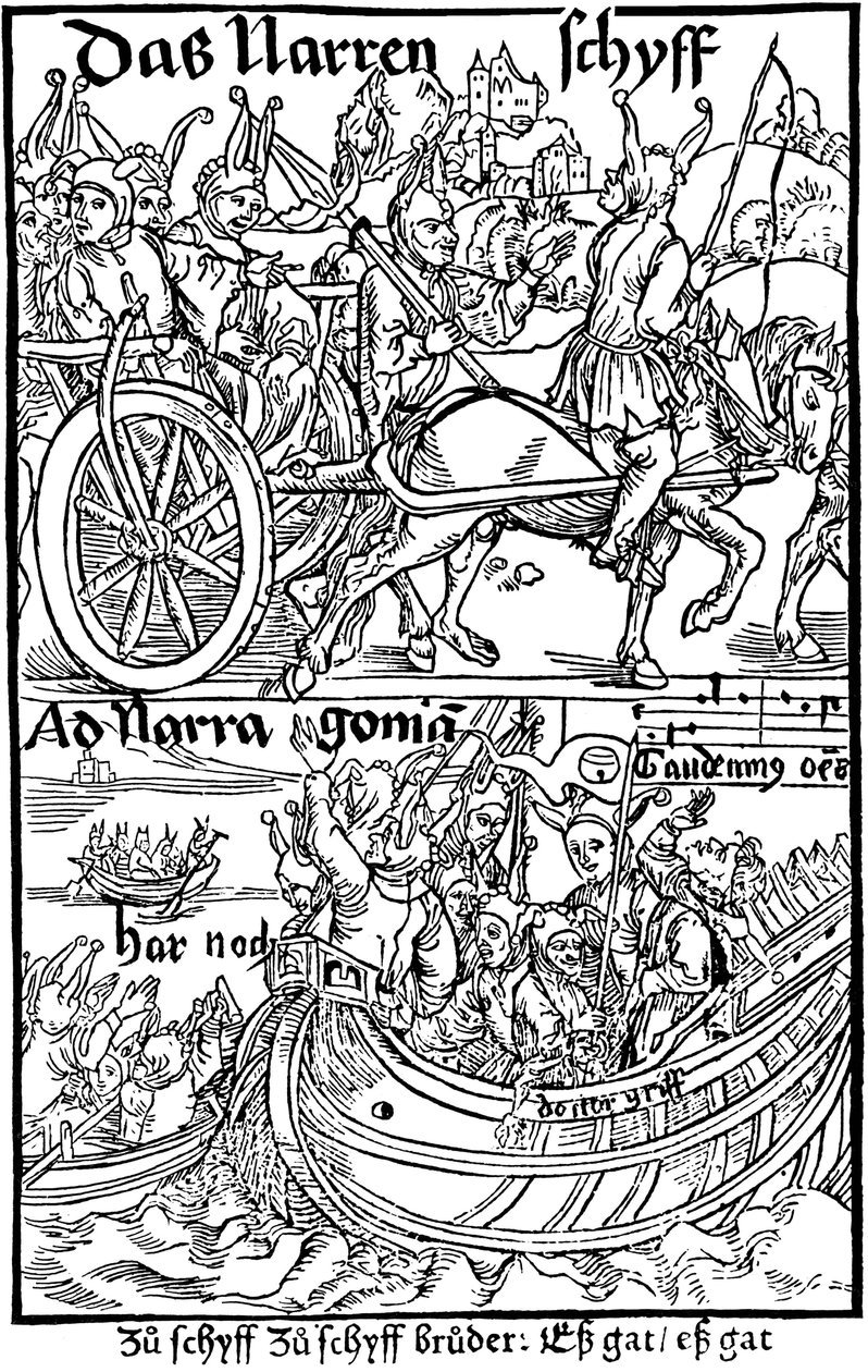 Tittelside til en utgave av Ship of Fools, av Sebastian Brant, 1494. av Albrecht Dürer