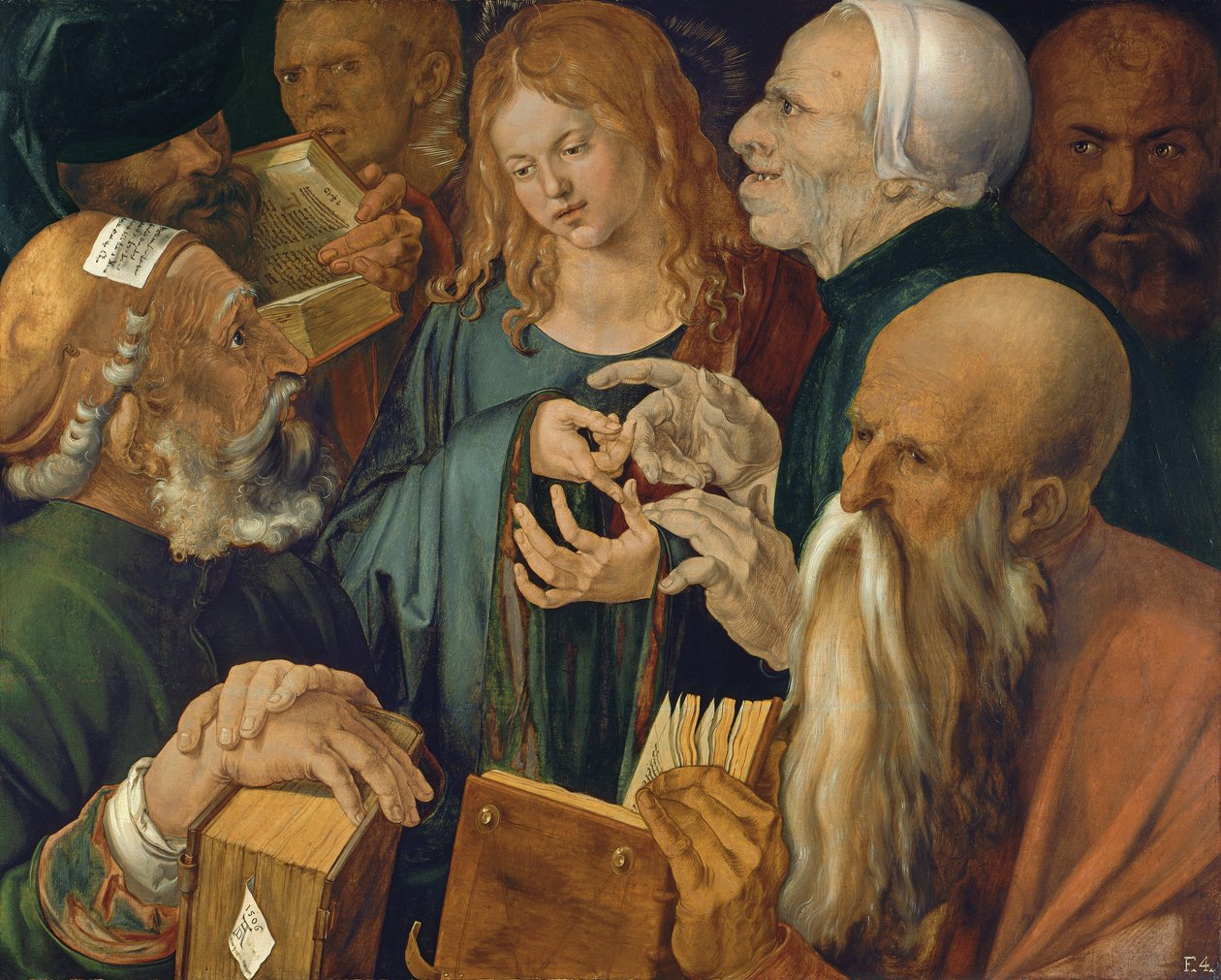 Den tolv år gamle Jesus blant de skriftlærde av Albrecht Dürer
