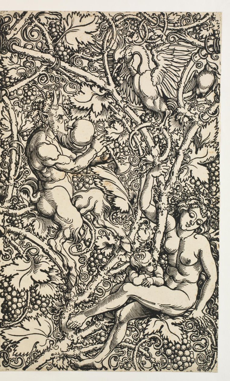 To design for billedvev med satyrfamilie av Albrecht Dürer