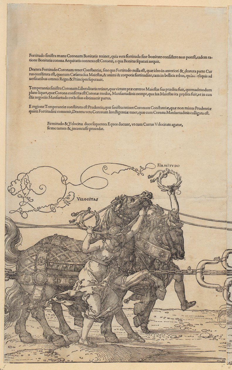Velocitas, blad 5 fra serien «Den store triumfvognen» av Albrecht Dürer