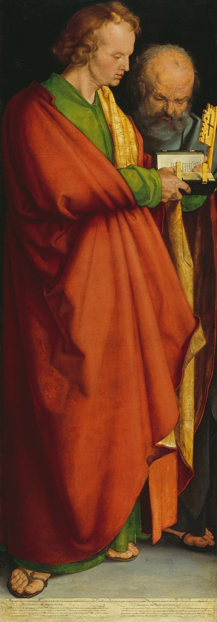 Vier Apostel: Heilige Johannes Ev. und Petrus av Albrecht Dürer