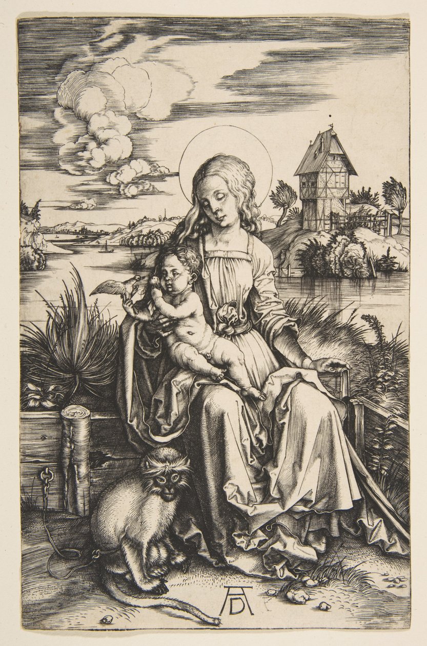 Jomfruen med barnet og apen av Albrecht Dürer