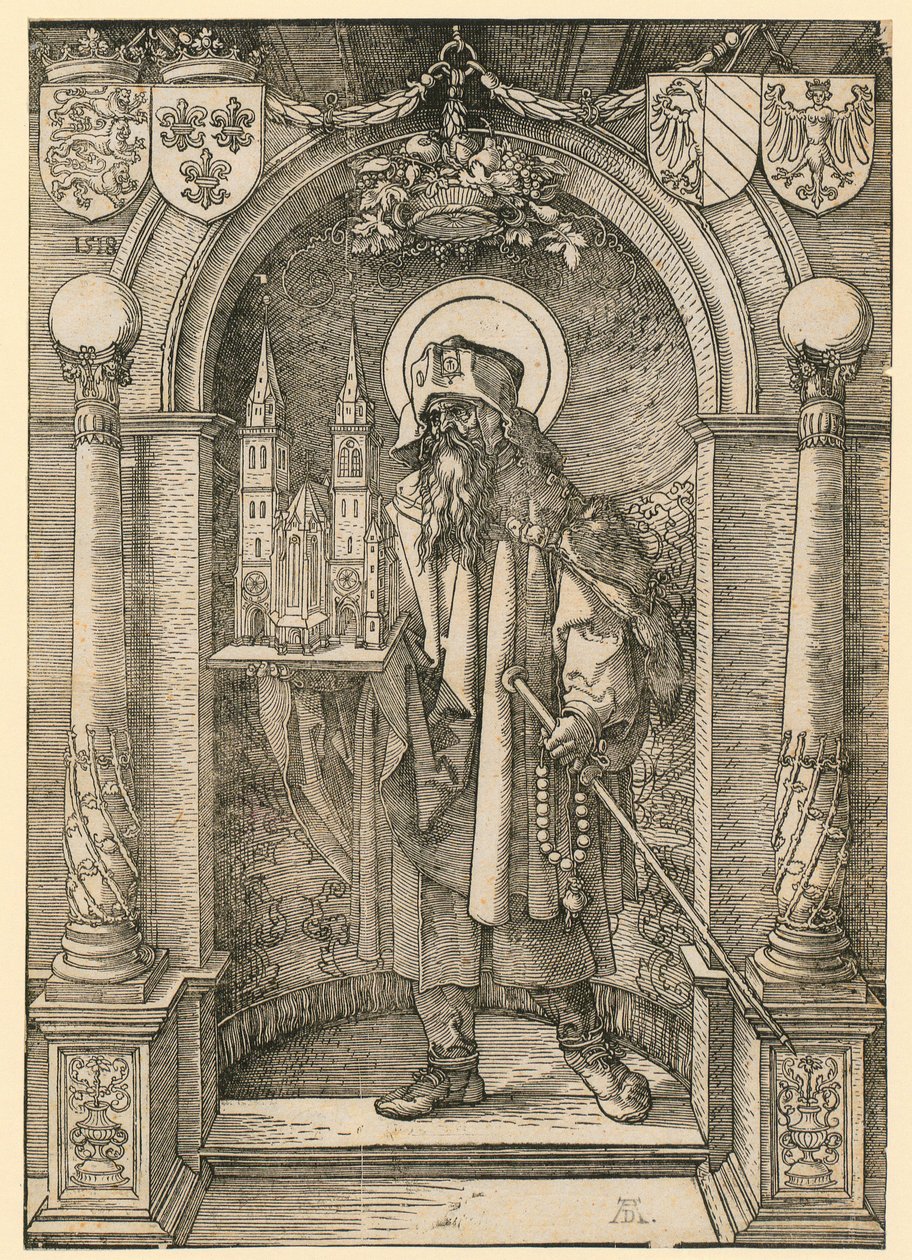 Johannes Stabius’ våpenskjold med laurbærkrans av Albrecht Dürer