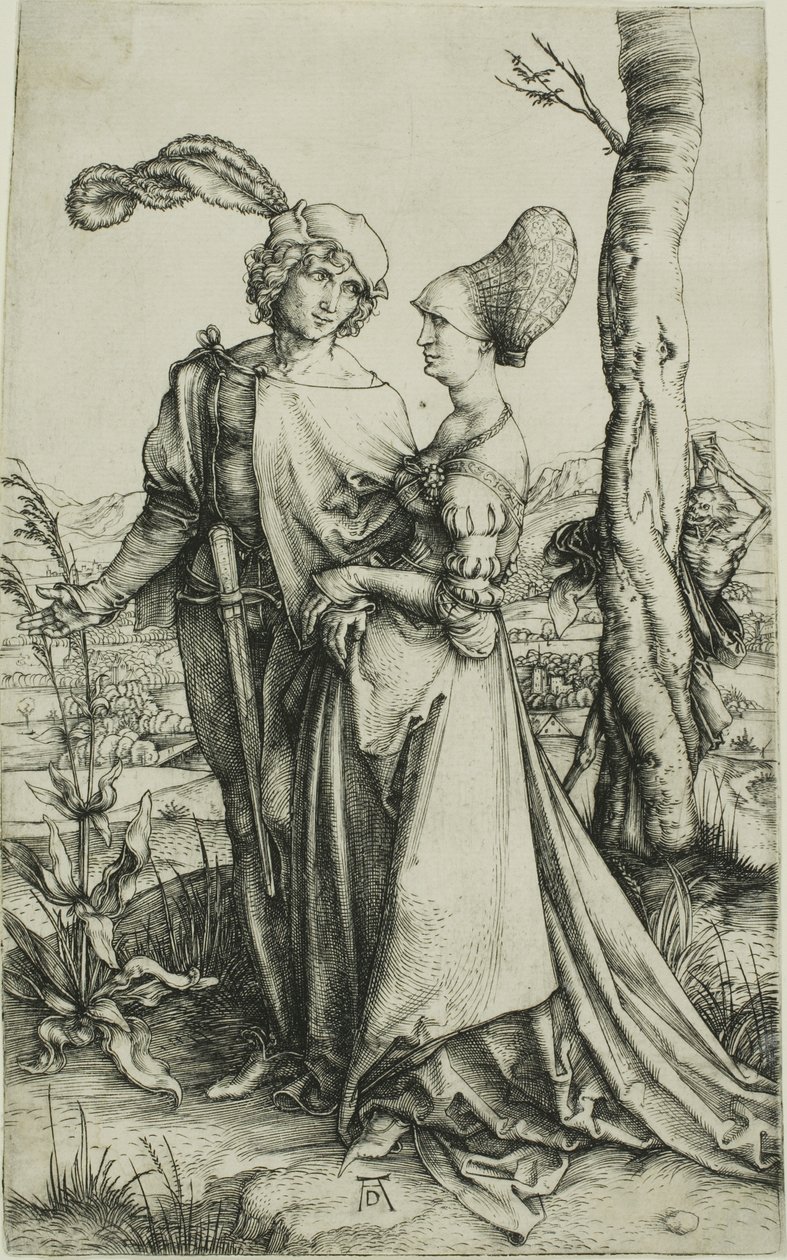 Ungt par truet av døden (The Promenade) av Albrecht Dürer
