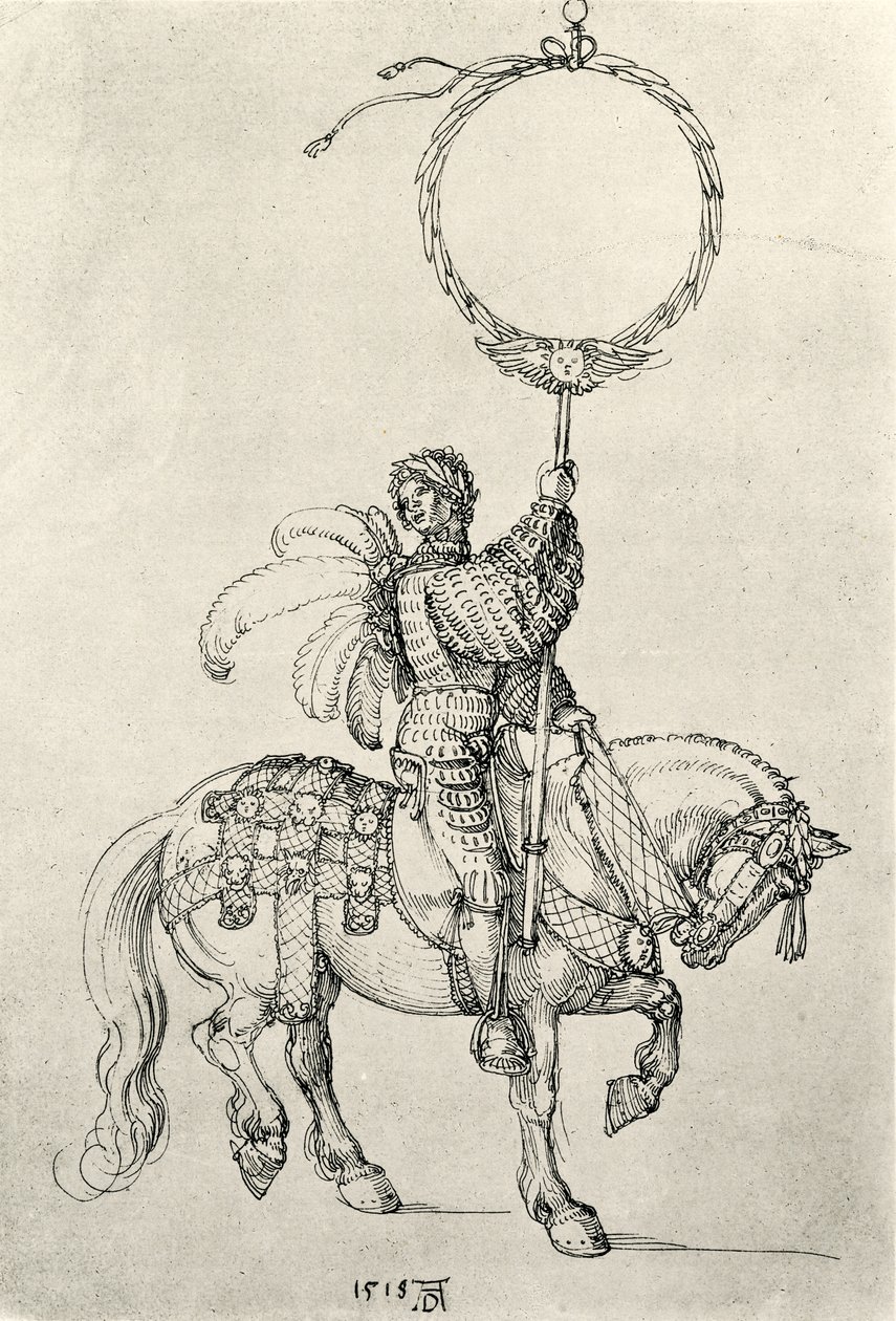 Ung rytter som kranseholder av Albrecht Dürer