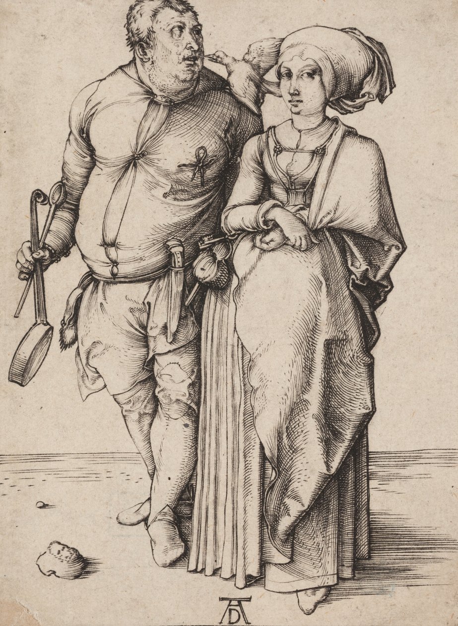 A Cook and His Wife, ca. 1496 (gravering) av Albrecht Dürer