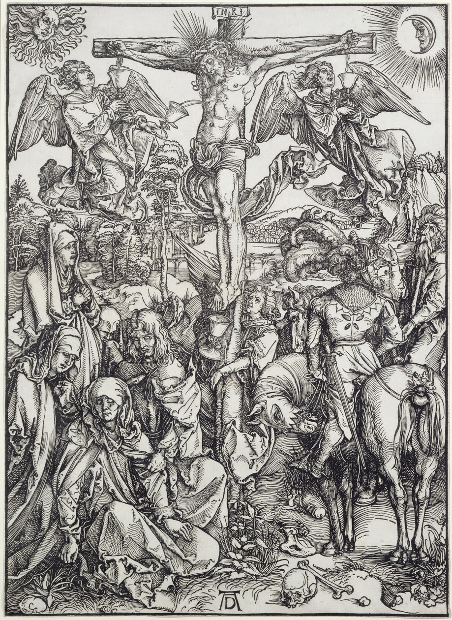 Kristus på korset (Den store lidenskapen) (gravering) av Albrecht Dürer