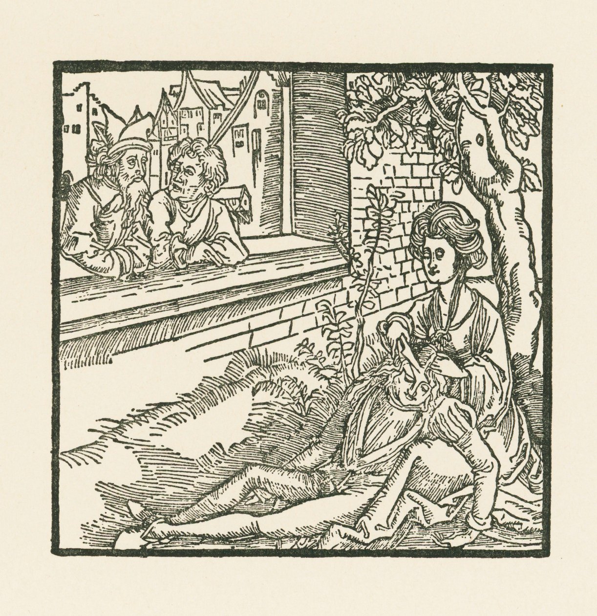 Delilah klipper av håret til Samson av Albrecht Dürer or Duerer