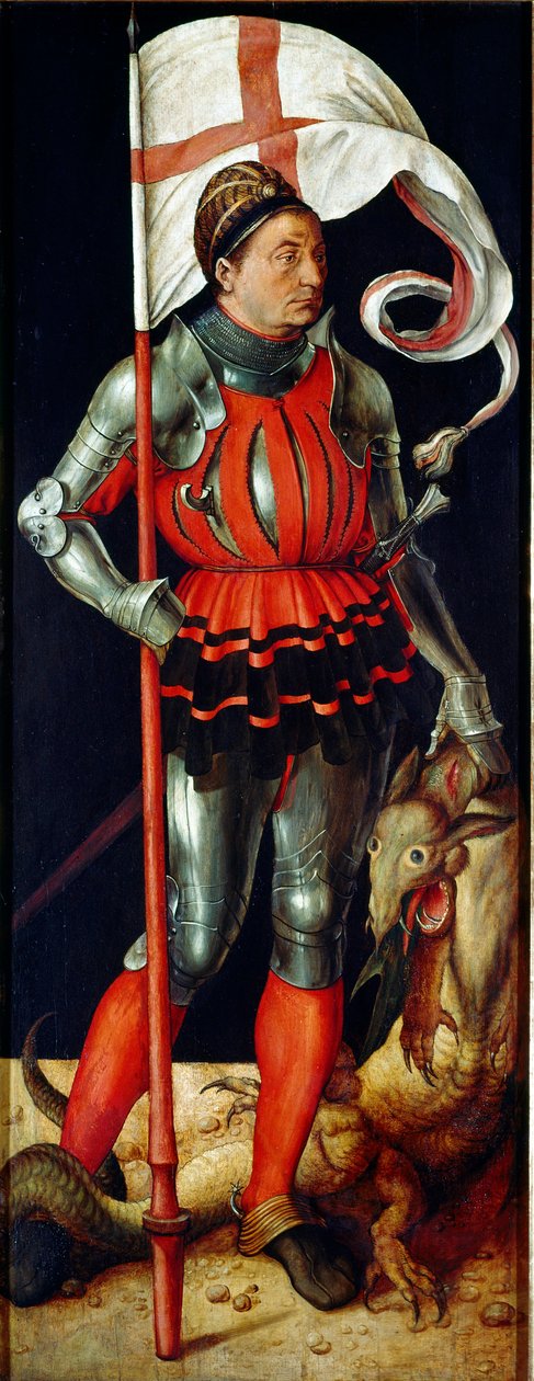 Paumgartner altertavle: "" Saint George"" Maleri av Albrecht Durer (1471-1528) 1502-1504 Dim. 157x61 cm Alte Pinakothek, München av Albrecht Dürer