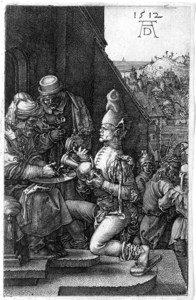 Pilatus vasker hendene, fra The Engraved Passion av Albrecht Dürer