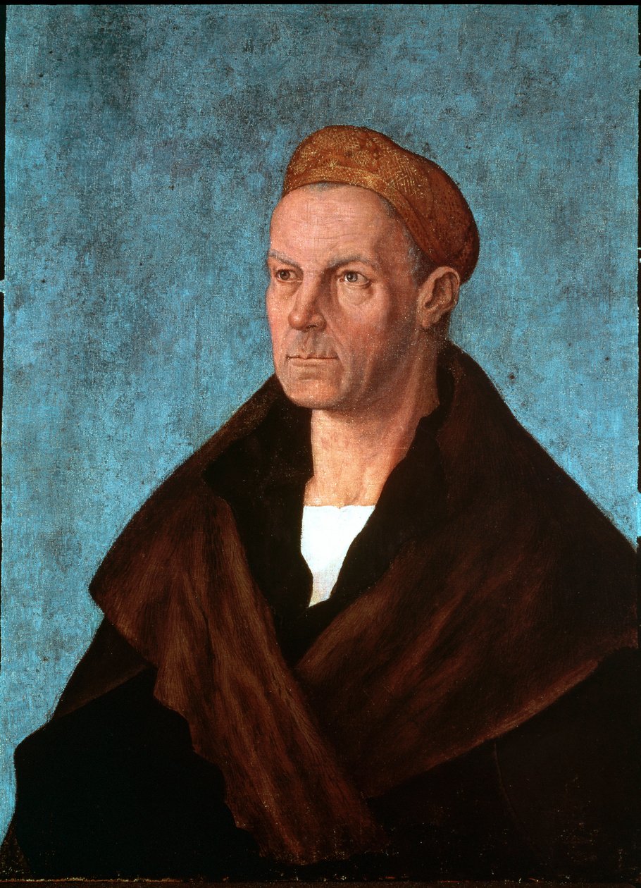 Portrett av den tyske bankmannen Jakob II Fugger dit le Riche (1459-1525) Detrempe d