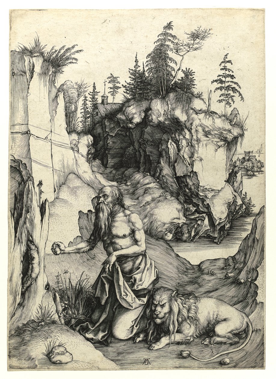 Sankt Jerome botferdig, ca. 1497 (buringravering) av Albrecht Dürer