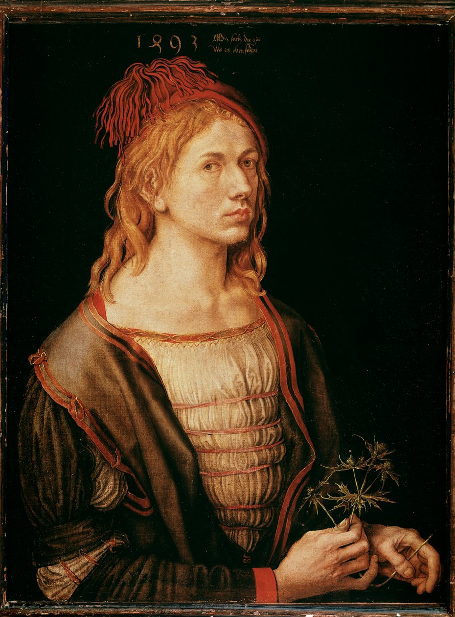Selvportrett med tistel (maleri, pergamentlim på lerret av Albrecht Dürer