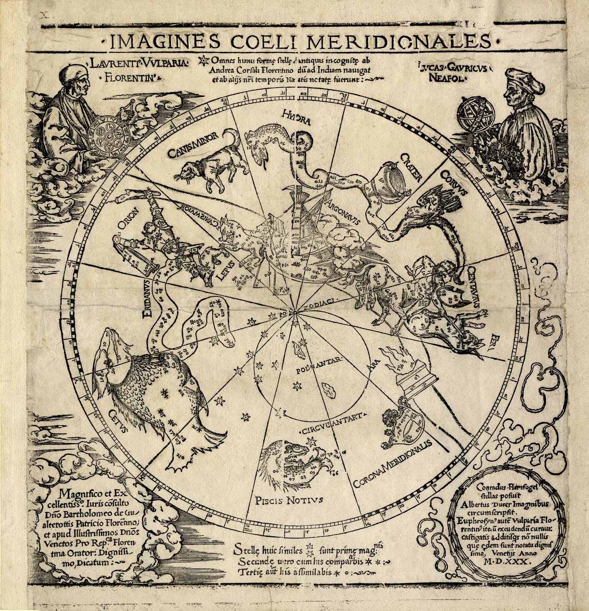 Sørlige himmelhalvkule, #39;Bilder av den sørlige himmel#39; av Albrecht Dürer or Duerer