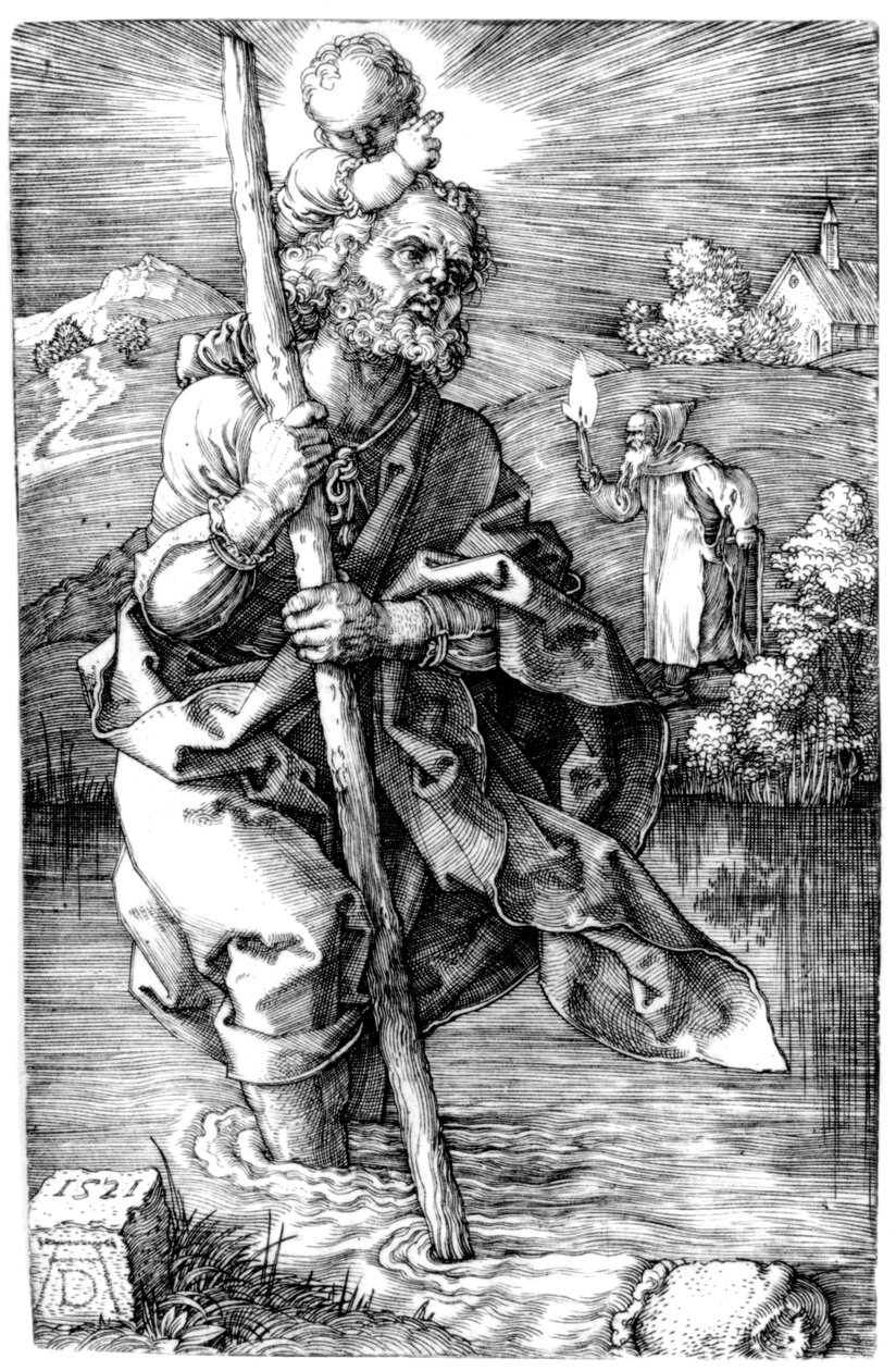 St. Christopher mot høyre, 1521 av Albrecht Dürer