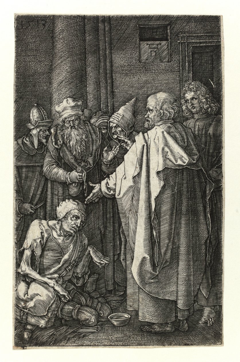 St. Peter og St. Johannes helbreder de krøplingene ved tempelporten av Albrecht Dürer