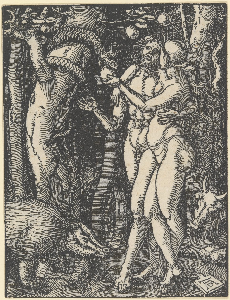 The Fall of Man, fra "The Small Passion", ca. 1510 (tresnitt) av Albrecht Dürer