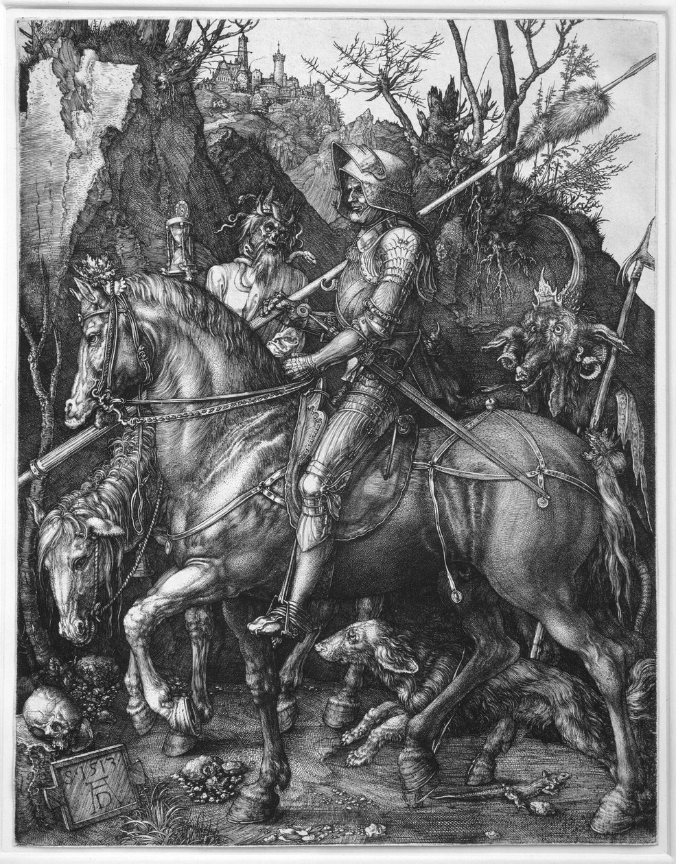 The Knight, Death and the Devil Gravering av Albrecht Durer (1471-1528) 1513 Søn. 0,25x0,19 m Paris, Musée du Louvre av Albrecht Dürer