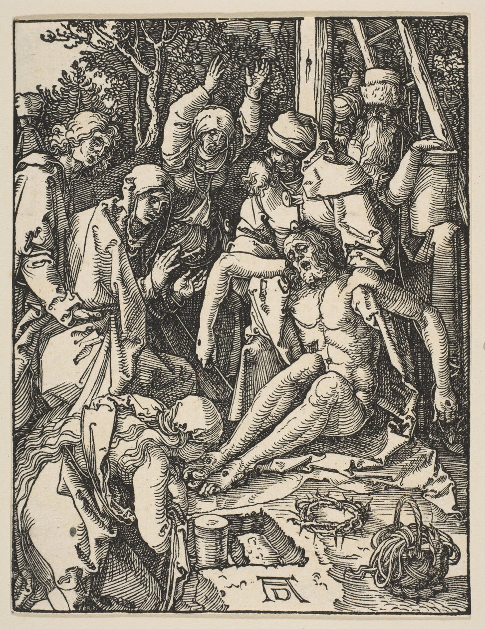 The Lamentation, from the Small Passion, ca. 159 (tresnitt) av Albrecht Dürer