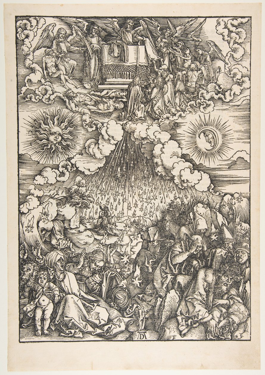 Åpningen av det femte og sjette seglet, fra apokalypsen av Albrecht Dürer