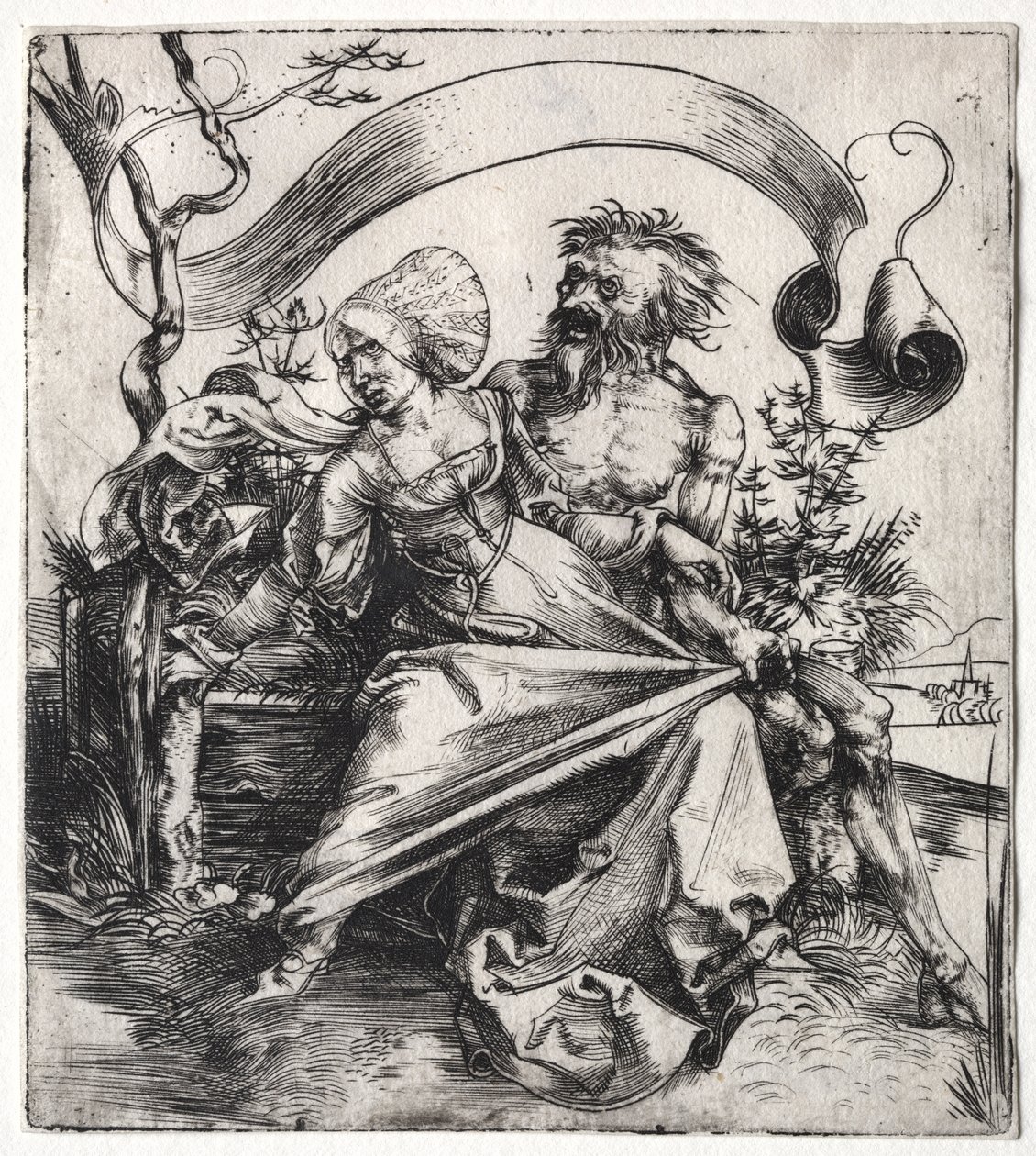 The Ravisher, ca. 1495 (gravering) av Albrecht Dürer or Duerer