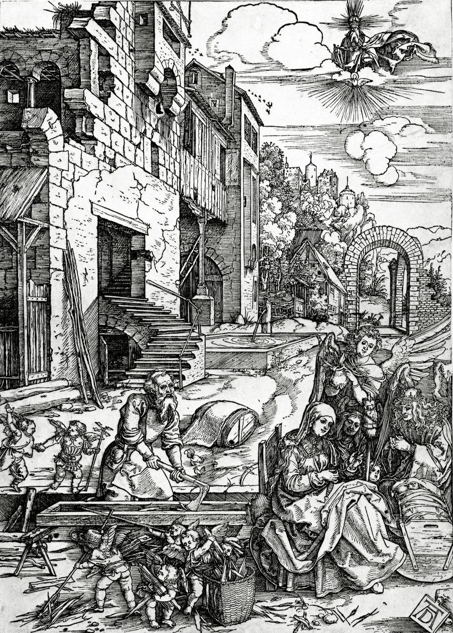 The Rest on the Flight into Egypt, fra serien "Life of the Virgin". av Albrecht Dürer