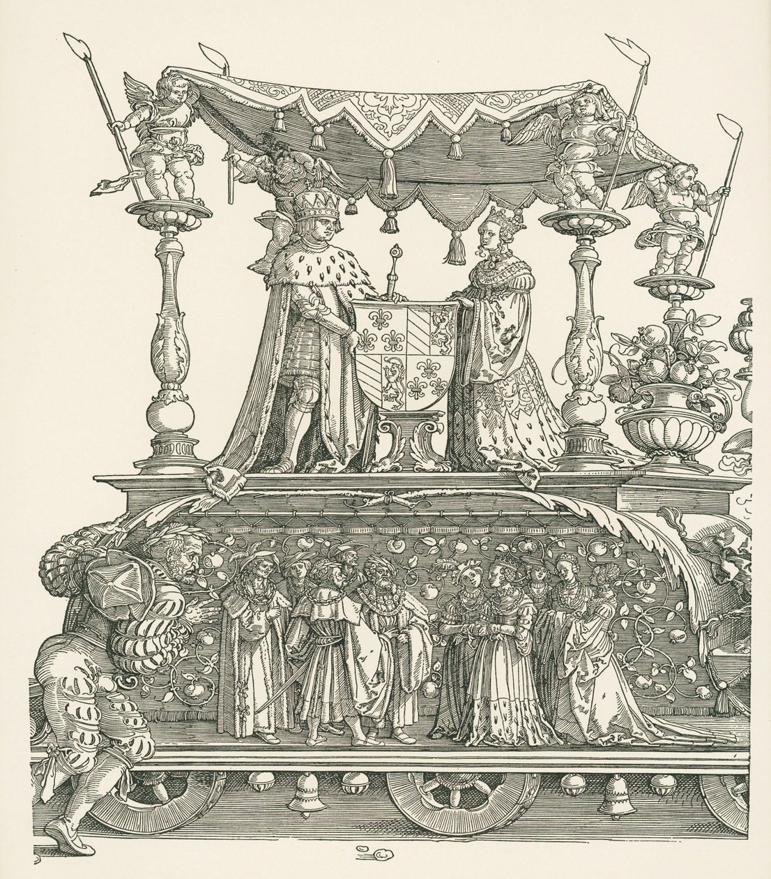 Den lille triumfbilen eller det burgundiske ekteskapet av Albrecht Dürer or Duerer
