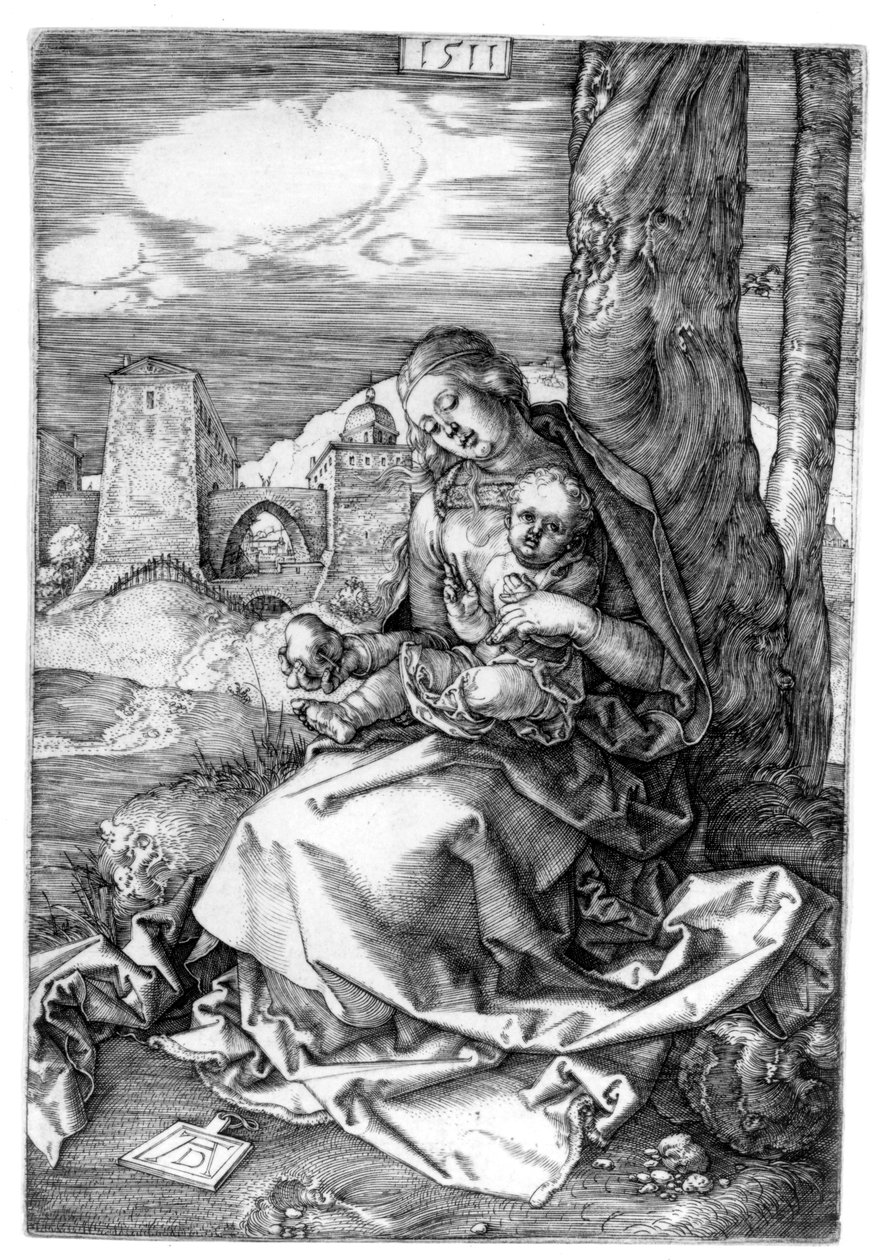 Jomfruen og barnet med pæren, 1511 av Albrecht Dürer