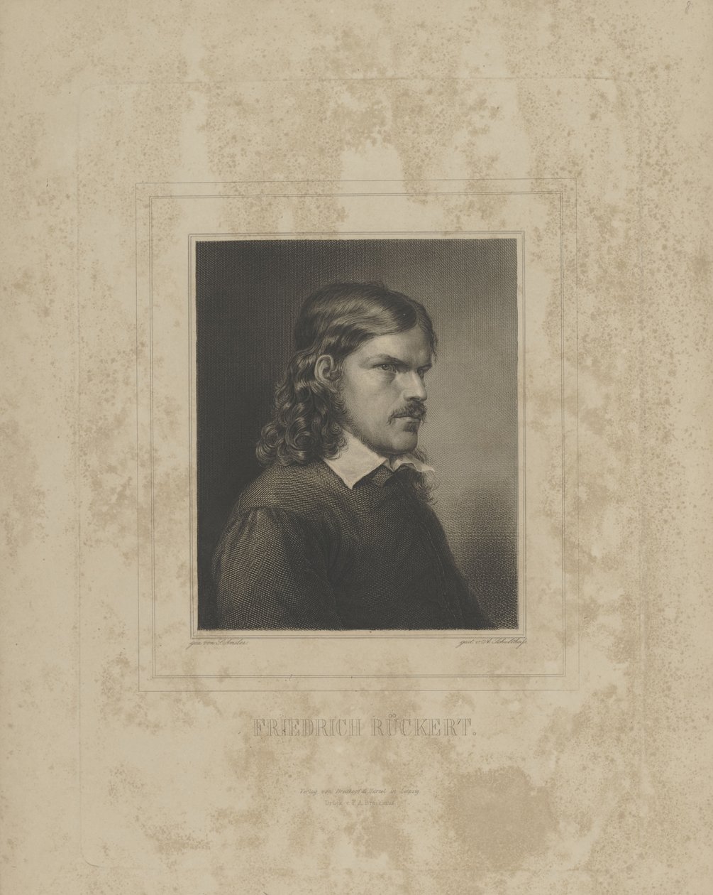 Portrett av Friedrich Rueckert 1788-1866, 1840-årene. av Albrecht Fürchtegott Schultheiss