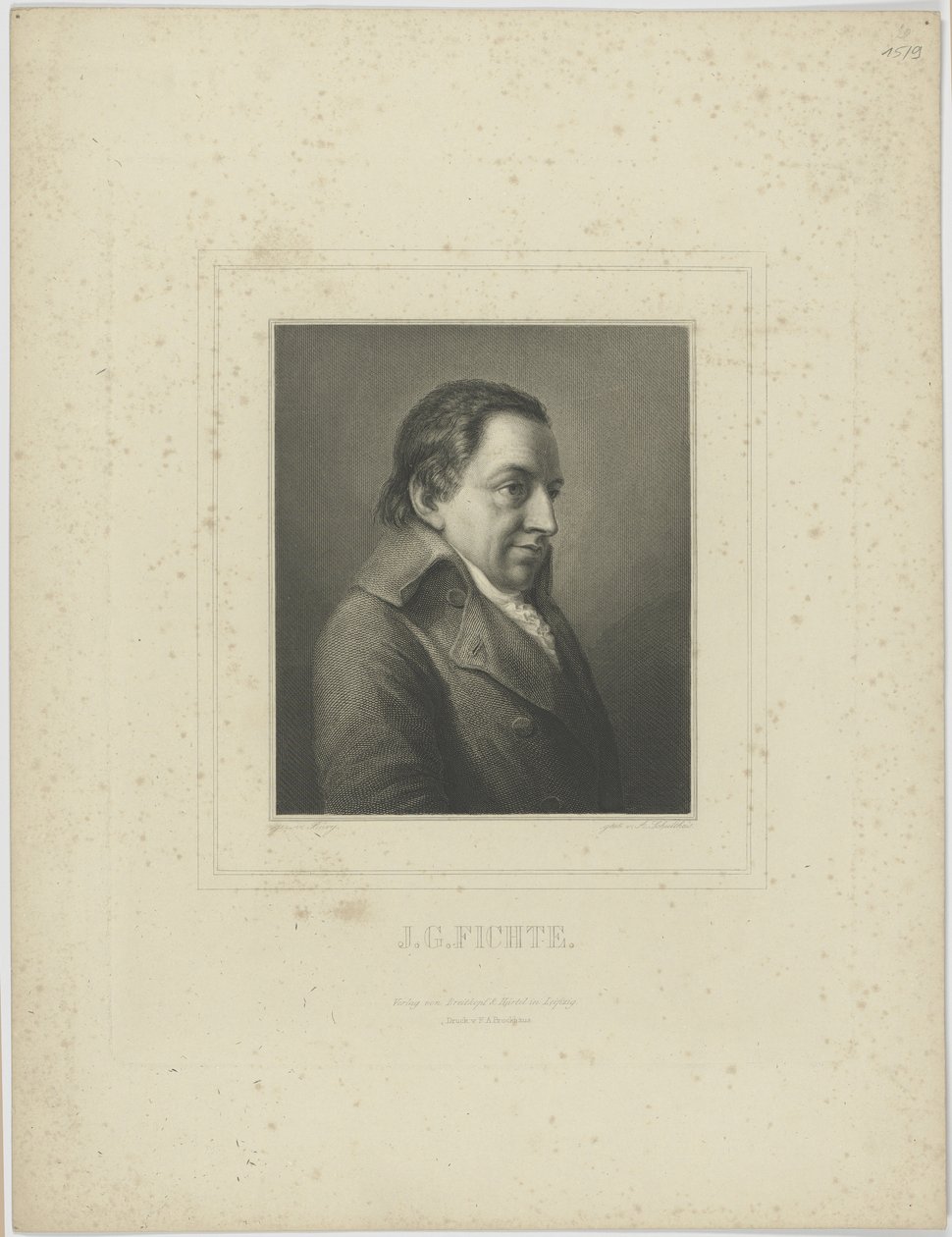 Portrett av Johann Gottlieb Fichte 1762-1814. av Albrecht Fürchtegott Schultheiss